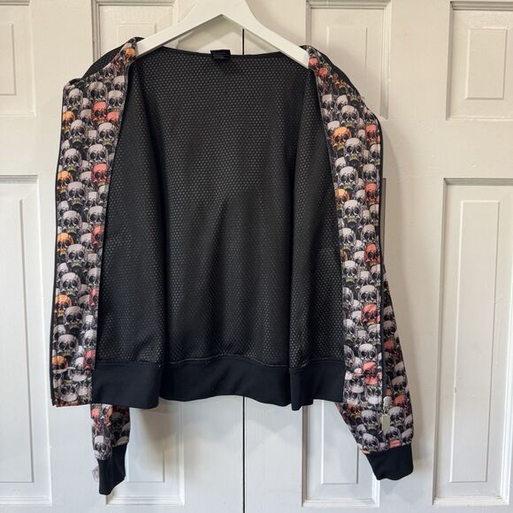 Fifty 24SF Gallery Zipper Hoodie Jacket L All Over Skull Print Grunge Y2k 90s - Picture 3 of 12